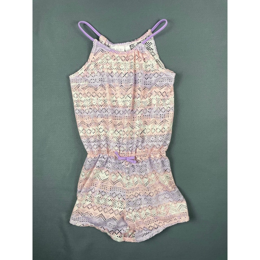The Children's Place Lace Romper Coquette Boho‎ Soft Girl Pastel Pink Purple 14
